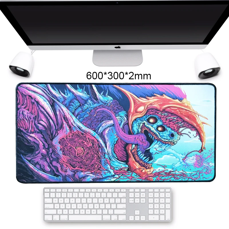 600x300 мм большой игровой коврик для мыши компьютерный геймер CS GO клавиатура Hyper Beast