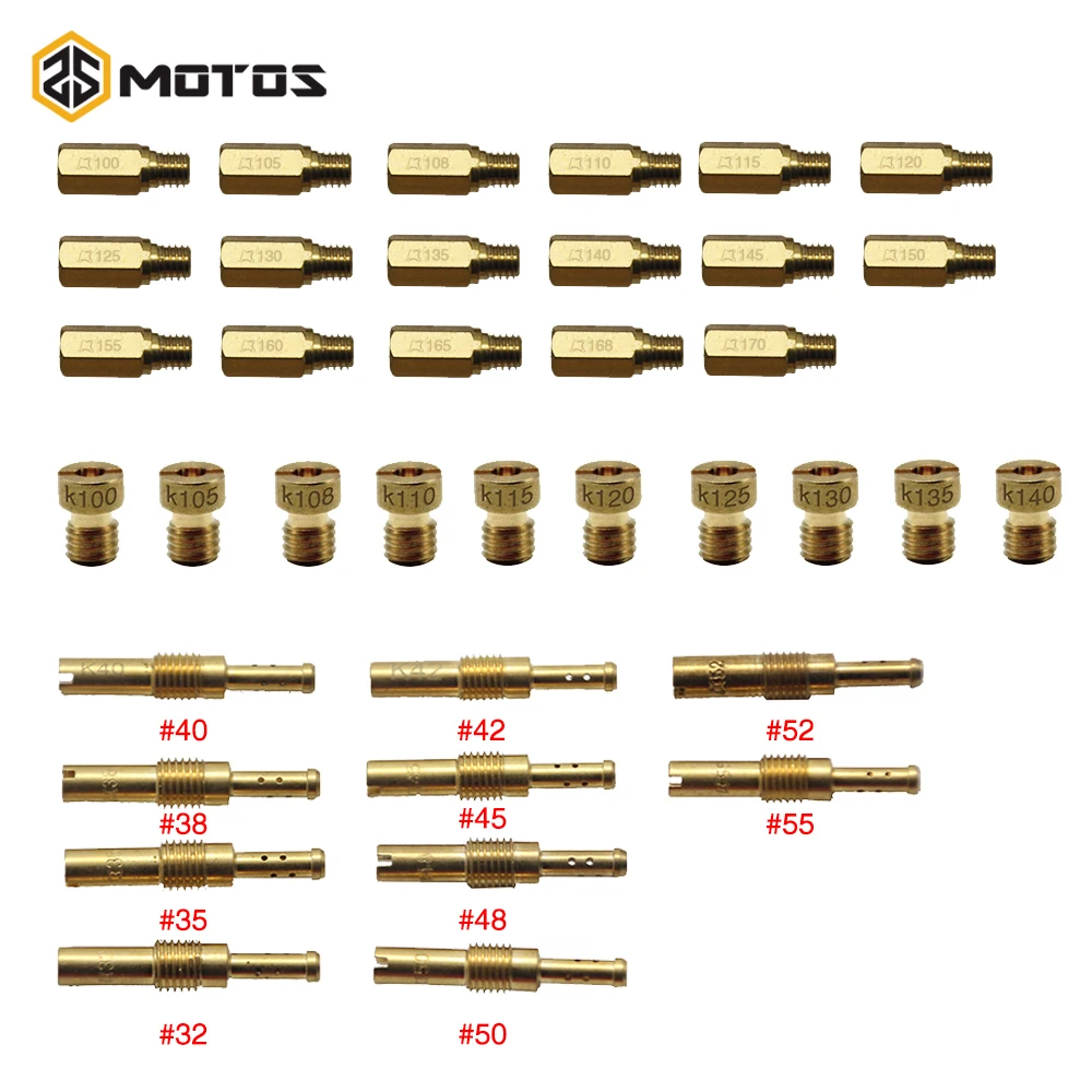 ZS MOTOS МОТОЦИКЛ КАРБЮРАТОР основной реактивный комплект Основные форсунки сопла медленный/Пилот струи может быть использован Keihin PWK PE OKO KOSO Carb