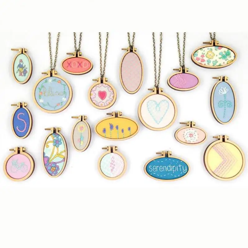 

Mini Embroidery Hoop Wooden Embroidery Frame Small Hand Stitching Hoop Cross Framing Hoop Wood Earring DIY Gift