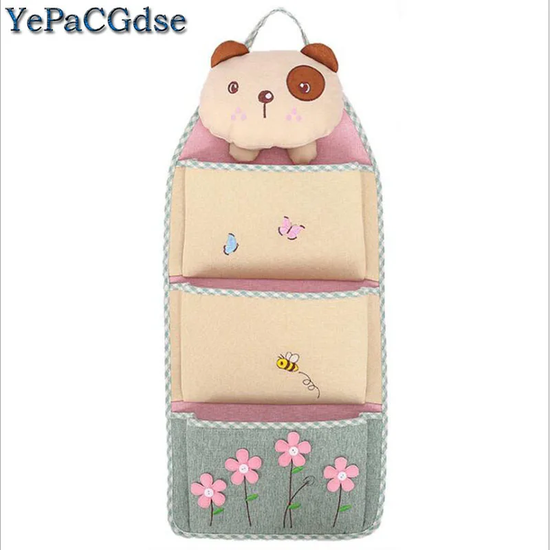 

3D small Bear Multilayer Cloth Storage Hanging Bag Door Hanging Bag Sundries Organizer A good helper to save more space to creat