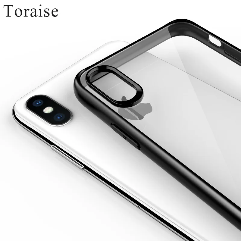 Toraise Protective For iPhone X Case Slim TPU Acrylic Transparent Case