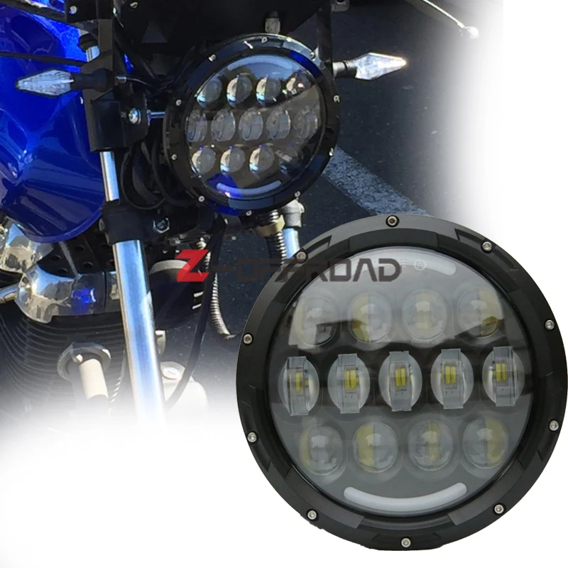 

For Street Glide 7" motorcycle driving LED headlight replacement with Hi/Lo beam projector light for FLD