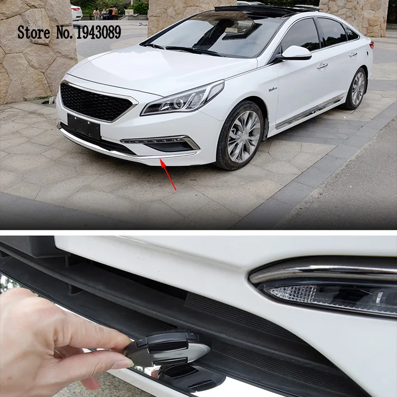 Аксессуары подходят для Hyundai Sonata LF хромированный, передний, нижний бампер крышка отделка литья решетка GARNISH