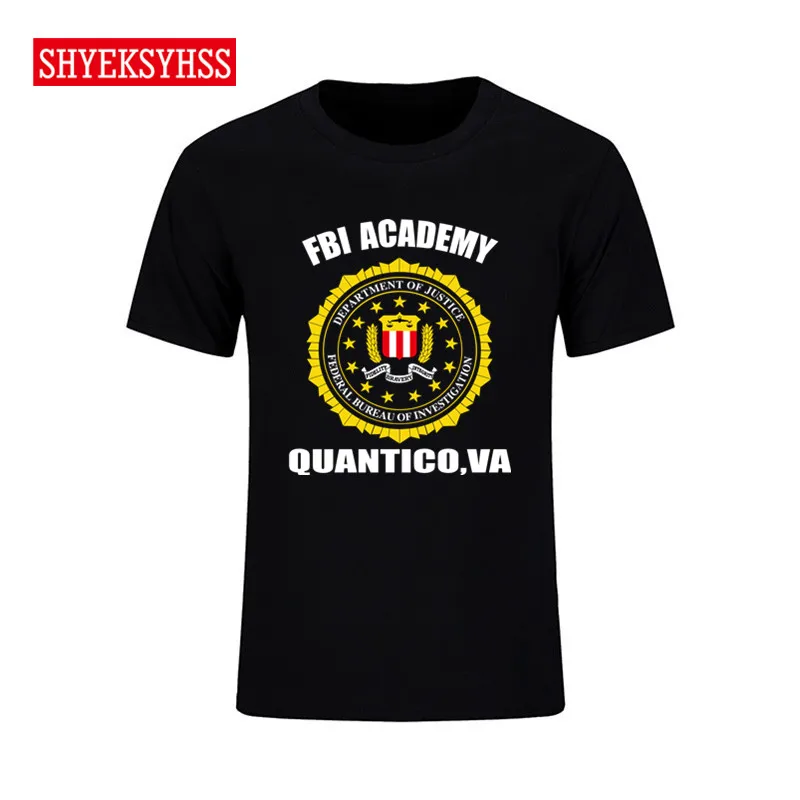 

FBI Academy Quantico VA Police T shirt US Department of Justice T-shirt Men's US double-sided printing army shirt Tshirt