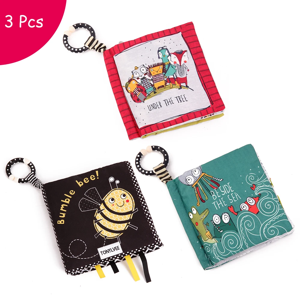 

Baby Learning Education Animal Embroidery Hanging Soft Cloth Book Story Fabric Book Infant Baby Early Educational Cloth Books