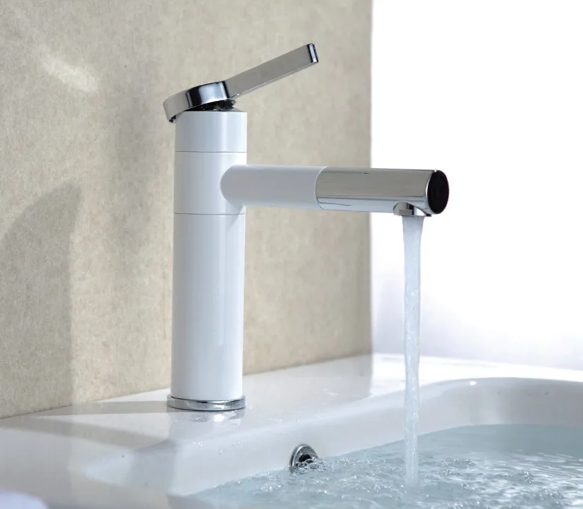 spedizione gratuita colore bianco bacino rubinetto in ottone rubinetto del bagno lavandino lavabo rubinetto del bacino