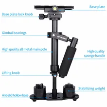 YELANGU 40CM/15.7” Aluminum Handheld Camera Stabilizer DSLR Steadicam S40 Steadycam for Camcorder Camera Video Load 1.5kg