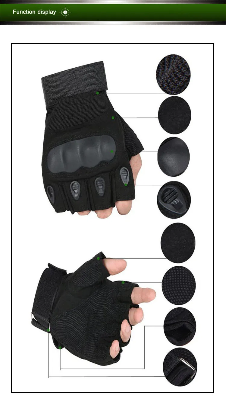 Richyuan военные тактические перчатки США спецназ боевые Нескользящие черные перчатки на половину пальцев фитнес кожаные мужские
