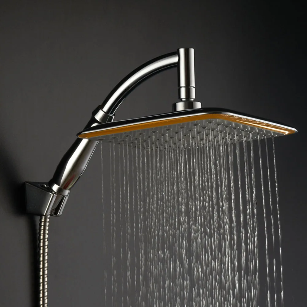 9 Inch Chrome Finished Wall Mounted Brass Shower Arm + Ultrathin Square 9 9 Inch Chrome Finished Wall Mounted Brass Shower Arm + Ultrathin Square 9