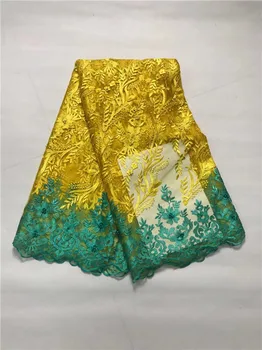 

5yards/lot high quality nigerian french lace embroidered tulle lace fabric for wedding dress,2019 Russia African lace fabric