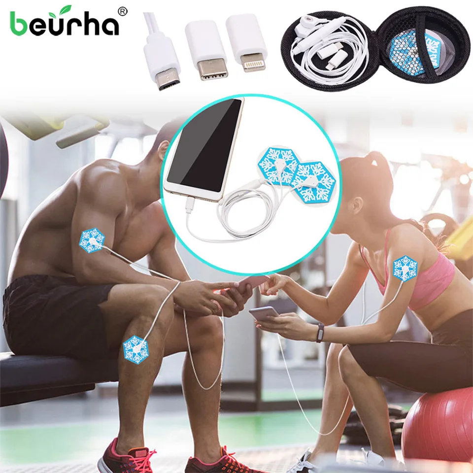 

Mini EMS Muscle Stimulator Portable Massager Biological Physio Therapy OTG Phone Control Body Electrode Patch Health Relaxing