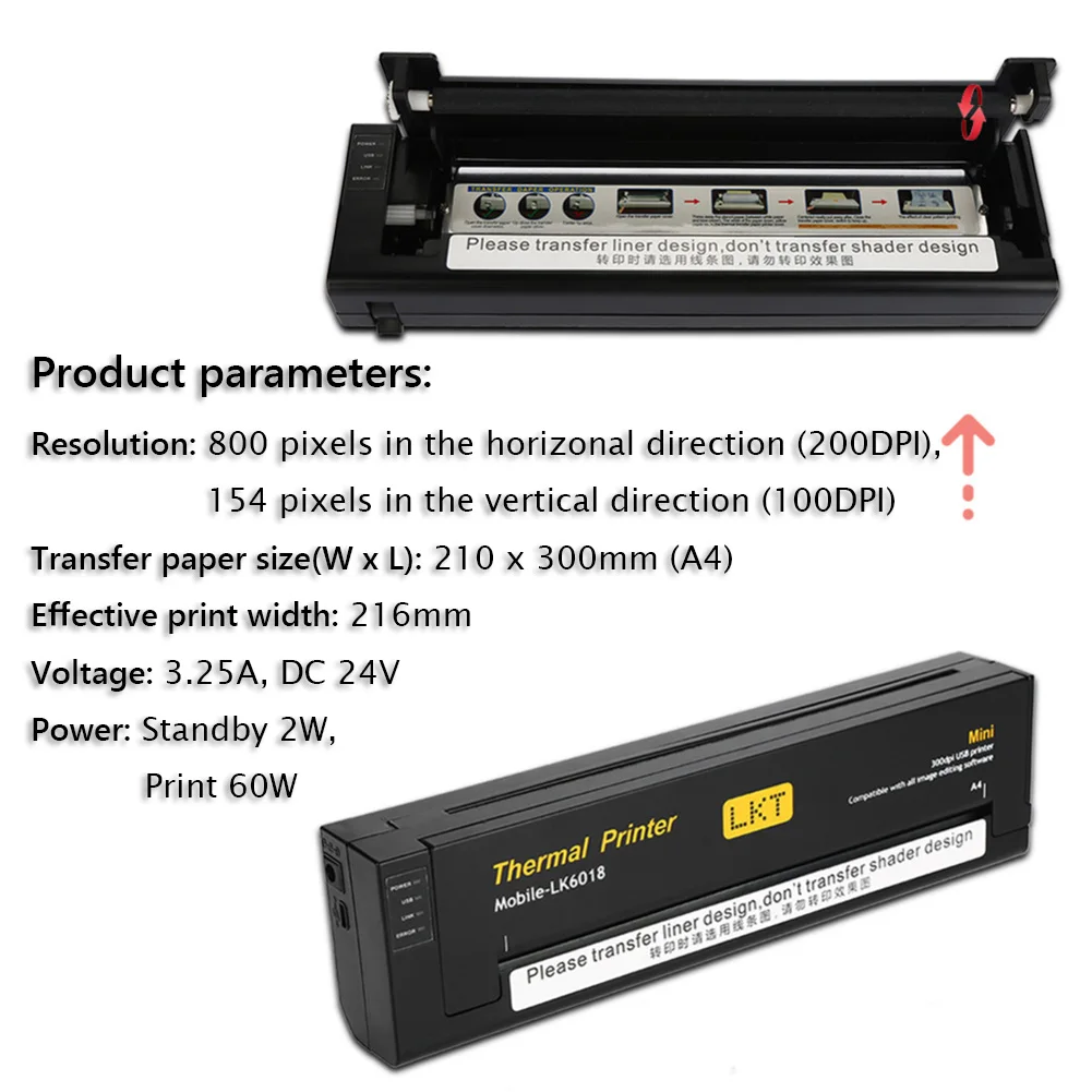 Черный/белый мини USB тату трафарет для рисования станочная линия Термальность печати копир для A4 передачи Бумага тела товары для рукоделия
