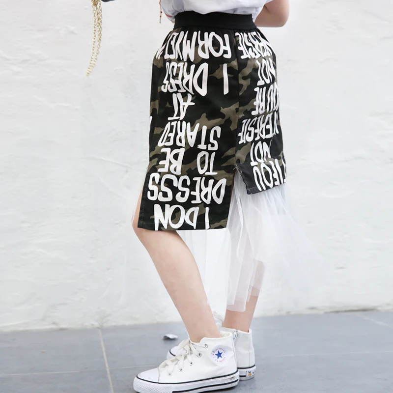 Юбка для девочек Новинка 2019 года сезон весна детская камуфляжная стандартная
