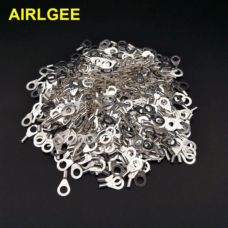

500 Pcs 0.2-0.5mm2 Cable Copper Lug Terminal Connector for 4mm Dia Bolt OT0.5-4 Free shipping