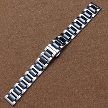 16 мм 18 мм 20 мм черный Высококачественный ремешок для часов браслет керамический+ ремешки с застежками из нержавеющей стали серебристый металл