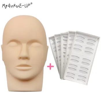 

Eye Facial Make-up Practice Training Lashes for Eyelash Extensions Mannequin Head Flat with Practice Lashes
