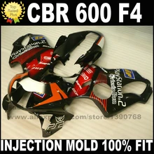 Литья под давлением комплекты для HONDA CBR 600 F4 зализах 1999 2000 CBR600 99 00 черный красный набор зализа пластиковые детали Y1