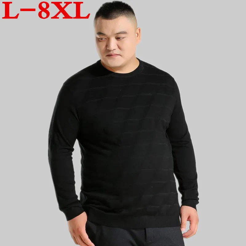 8XL 7XL 6XL Большие размеры осень-зима модная брендовая одежда Для мужчин свитера одноцветное Цвет Slim Fit Для мужчин пуловер вязаный свитер Для