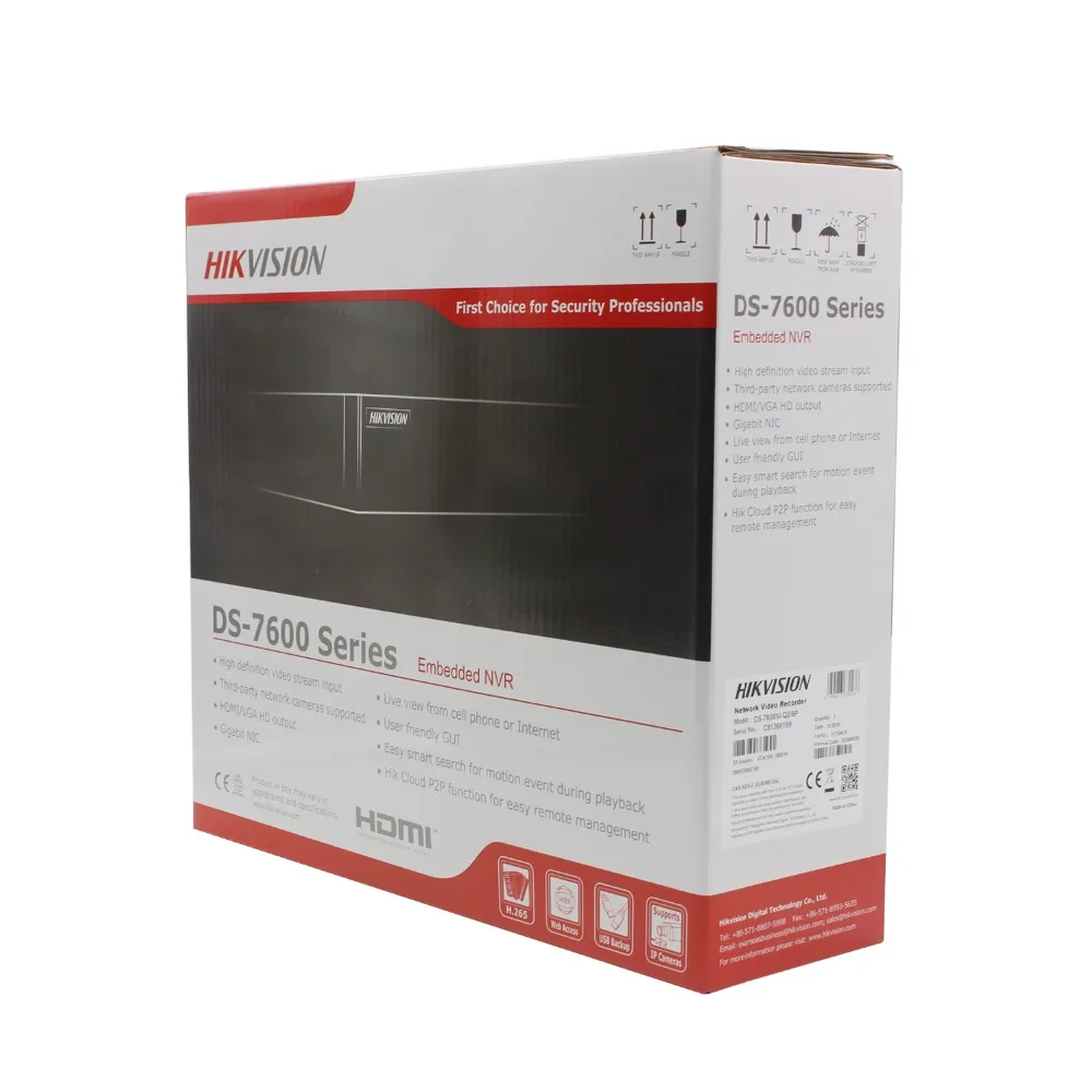Оригинальный Hikvision 8CH NVR DS 7608NI Q2/8 P 8 канальный независимый POE для камеры 8MP Max 2 SATA