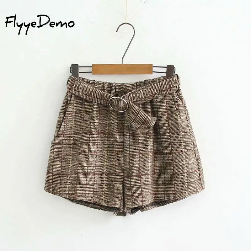 New Autumn Winter High Waist Shorts Women Chic Office Woolen Loose ...