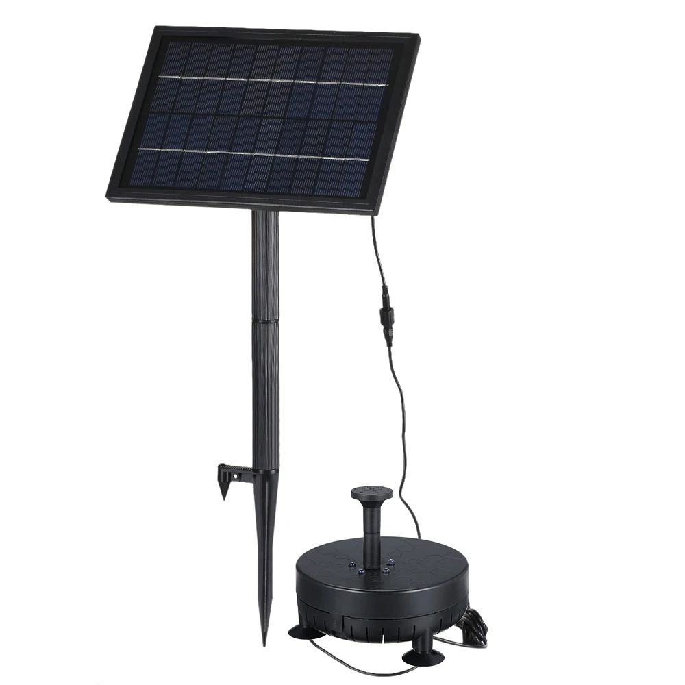 

10V 5W Solar Powered Brushless Water Pump Built-in Storage Battery Submersible Pump Fountain Garden Pond 200L/H Lift 150cm