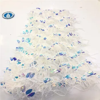 

French net lace fabric 2019 latest african guipure lace fabric with embroidery mesh tulle sequins lace fabric