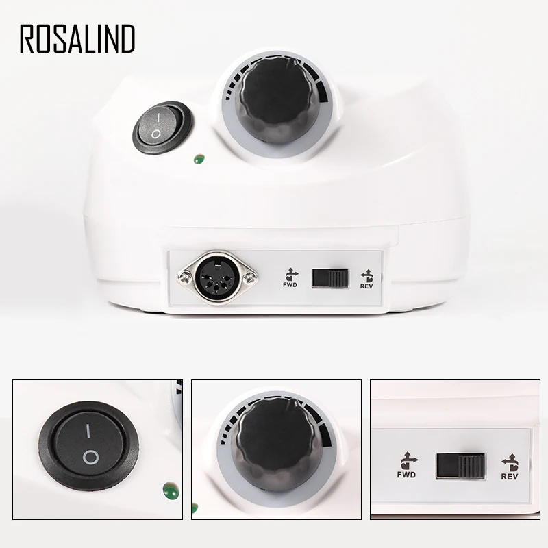 

ROSALIND New Electric Nail Drill with EU Plug For Nail Manicure Salon Pen Nail Art Design Pedicure Equipment Drill File Tools