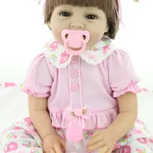 22 дюйма 55 см куклы Reborn Младенцы Мягкие силиконовые реалистичные улыбка девушка подарок для детей розовое платье Милая принцесса кукла для детей
