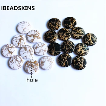 

New arrival! 25mm/20mm solid acrylic with gold wire drawing effec coin-shape charm beads (Design as shown)