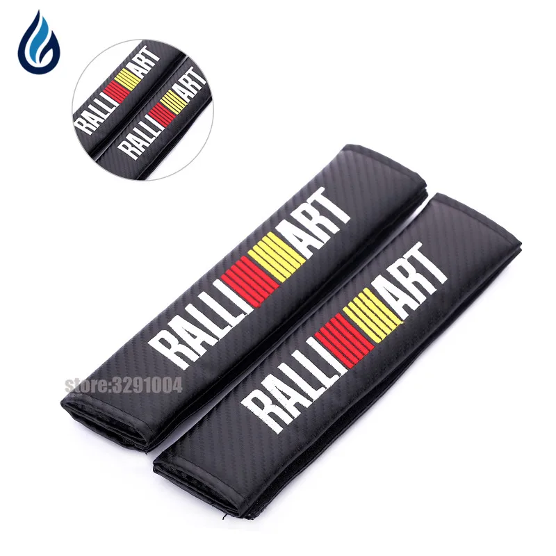 

Car Safety Seat Belt Shoulder Pads Cover Cushion for Mitsubishi RALLIART logo ASX Lancer 10 Pajero Outlander L200 EVO Eclipse