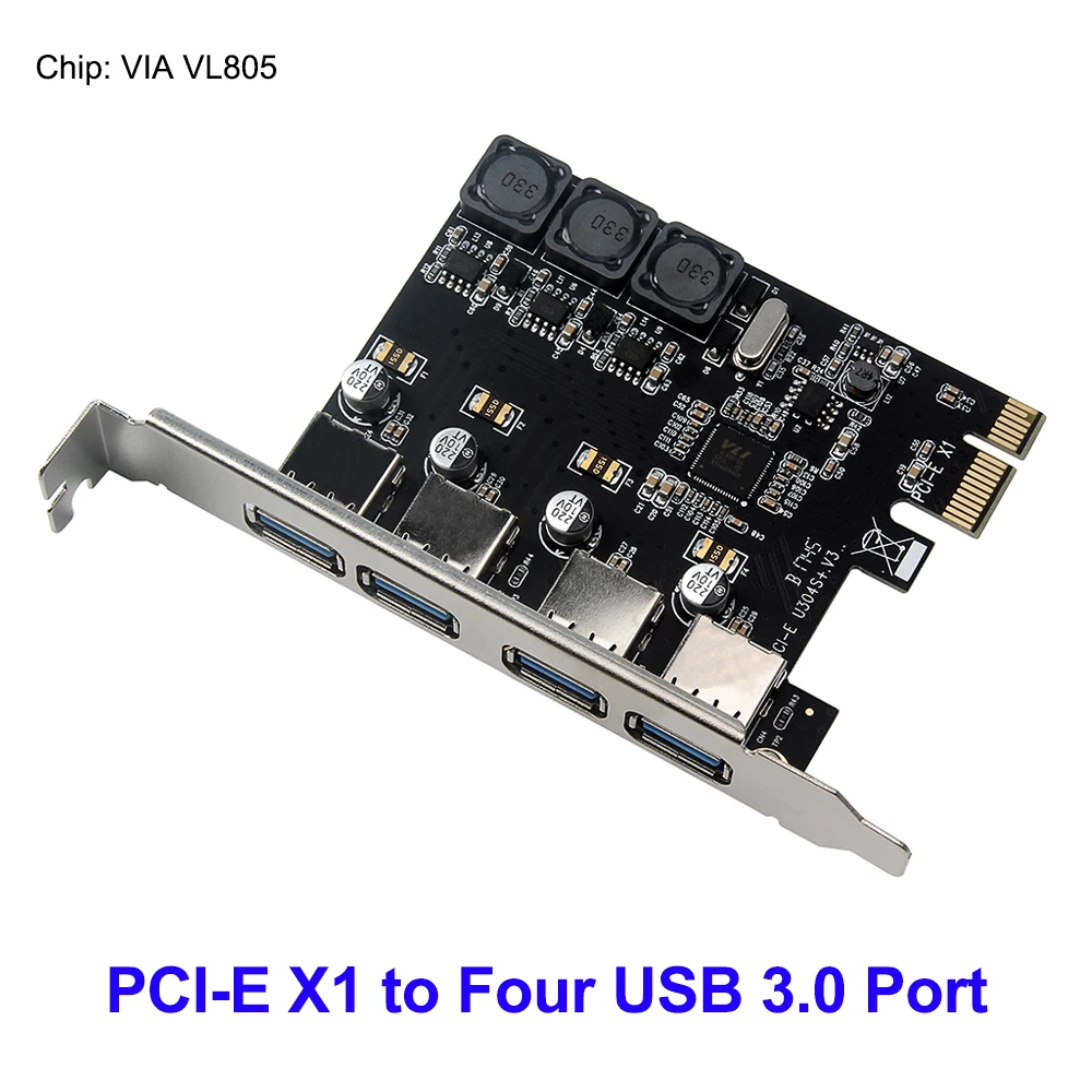 Карта расширения PCI E супербыстрая 4 порта USB 3 0 5 Гбит/с|Платы расширения| |