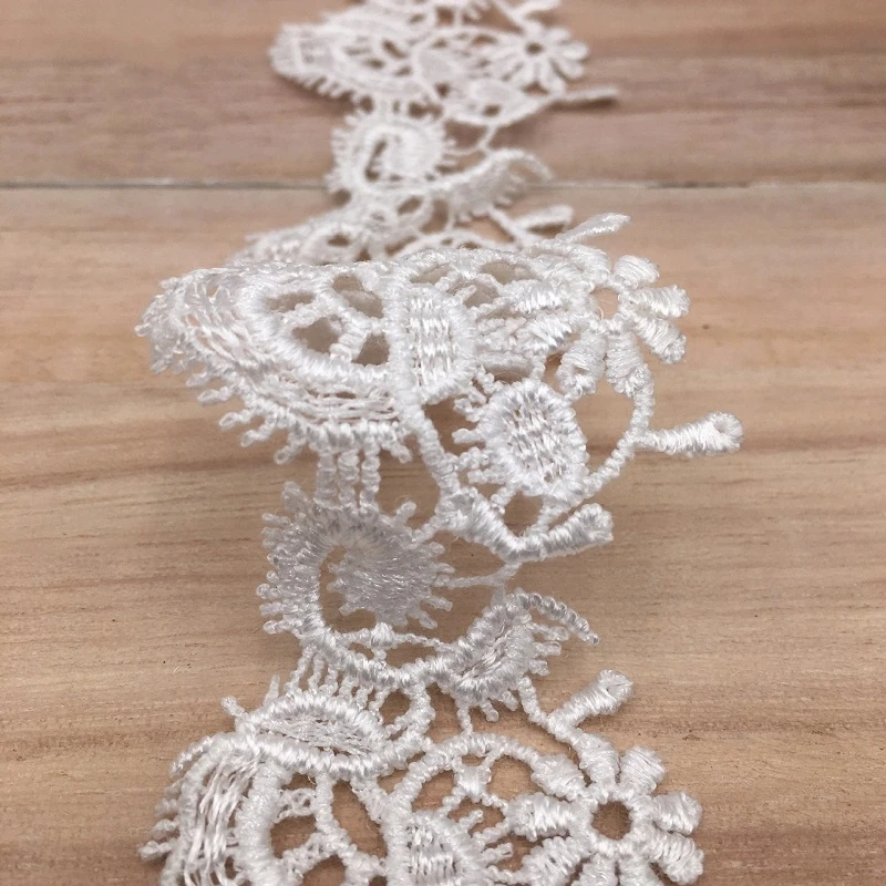 3 Yards 4.3cm Embroidered Pretty Black White Lace Trim for Sewing Wide Guipure Fabric Mesh Clothing Curtain Wedding Dre | Дом и сад