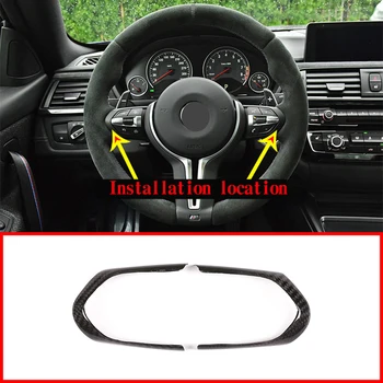 

Real Carbon Fiber Car Steering Wheel Button Frame Trim For BMW F20 F22 F21 F30 F32 F33 F36 X5 F15 X6 F16 M-Sport Car Accessories