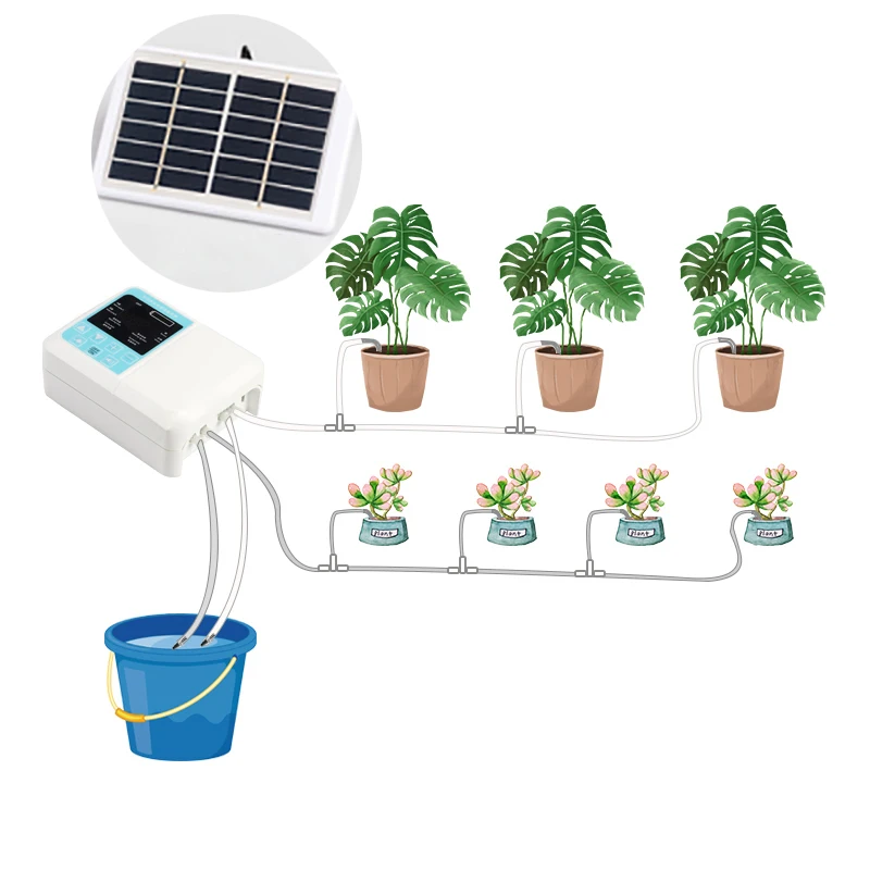 

Solar Plant Intelligent Garden Automatic Watering Controller Plants Drip Irrigation Device Water Pump Timer System equipment