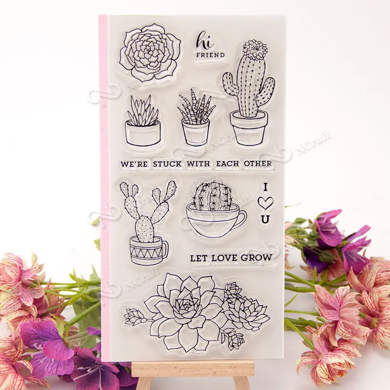 

YPP CRAFT Cactus Transparent Clear Silicone Stamps for DIY Scrapbooking/Card Making/Kids Fun Decoration Supplies 188