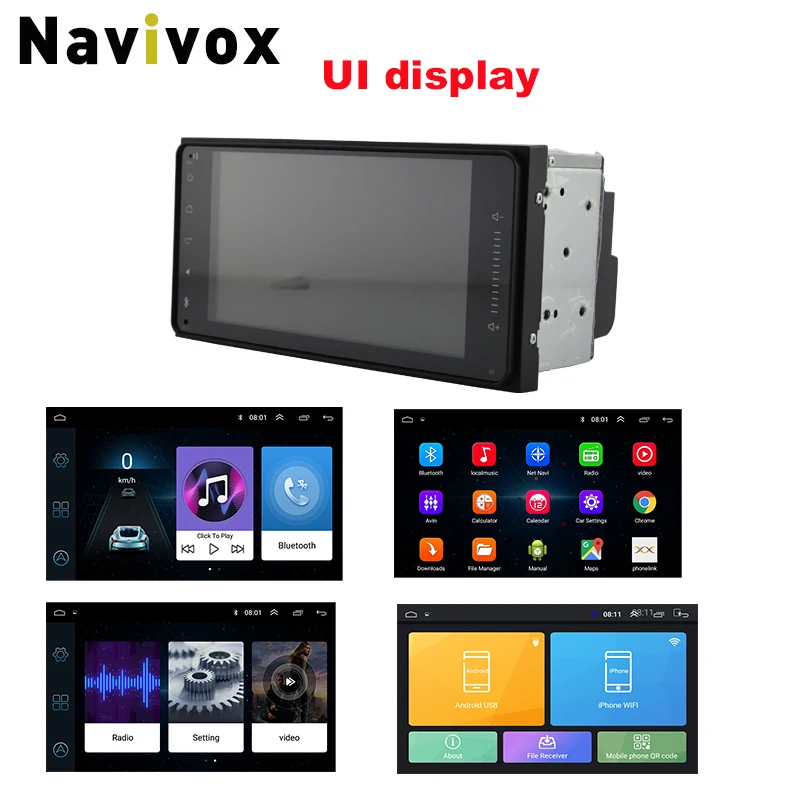 Navivox " Android 8,1 4 ядра 2Din автомобильный медиаплеер для Corolla E120 Toyota RAV4 Hilux Fortuner Innova Prado без DVD