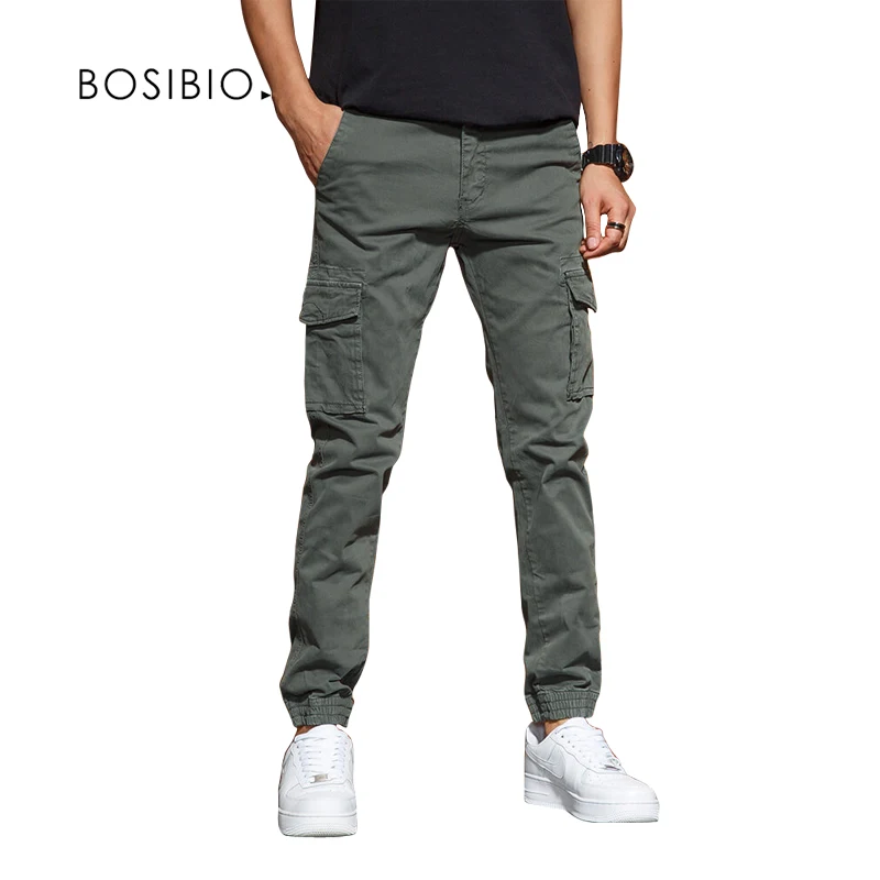 BOSIBIO Mens Slim Fit Multi Pocket 
