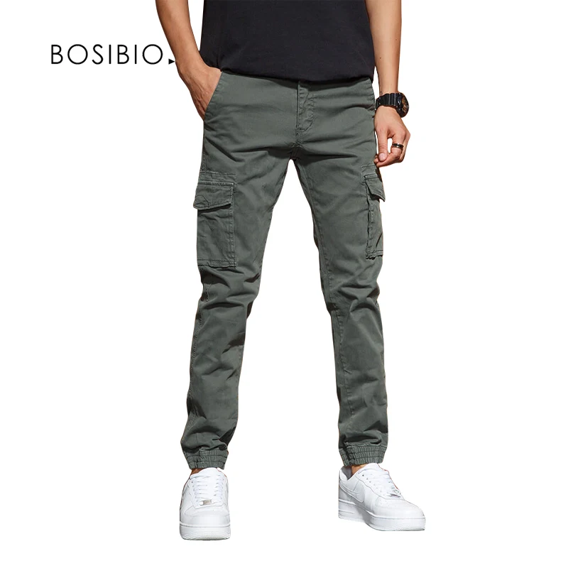 LUKER CMSS Mens Slim Fit רב כיס מטענים 