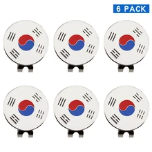 Упаковка из 6 шт. отметка для мяча для гольфа плюс Магнитный зажим для шляпы для гольфа Гольф-маркер корейский флаг дизайн Прямая поставка