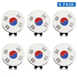 Упаковка из 6 шт. отметка для мяча для гольфа плюс Магнитный зажим для шляпы для гольфа Гольф-маркер корейский флаг дизайн Прямая поставка