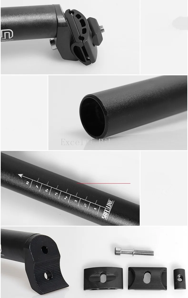 Suspension Seatpost Aluminum Alley more long 580mm 480mm Silve More Lighter Bike Seatpost 0128