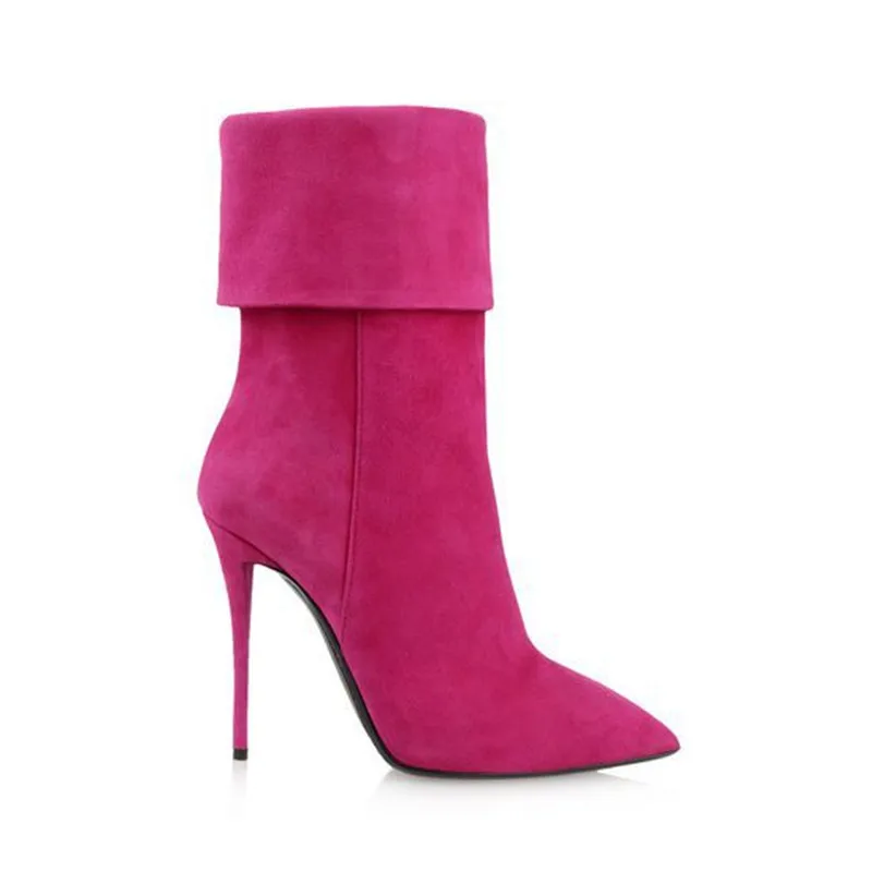 Mcacchi/Новинка года; женские сапоги-носки; эластичные высокие сапоги с острым носком; слипоны; ботильоны на высоком каблуке; женские туфли-лодочки; пикантные сапоги на шпильке; Botas - Цвет: Pink