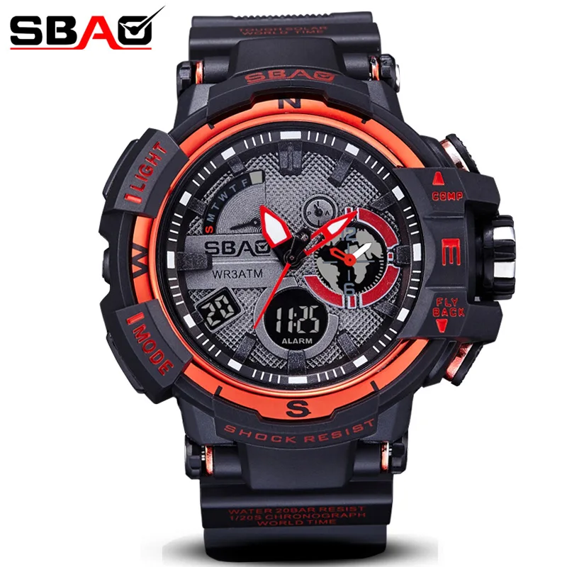 

Sbao Watches Men Military Army Mens Watch Reloj Electronic Led Sport Wristwatch Digital Male Clock Sport s8008 Watch Men