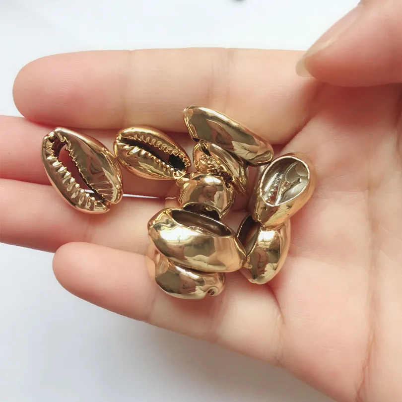 98 шт 16-25 мм золото коври навалом ограненные морские раковины бусины Cowrie Cowry