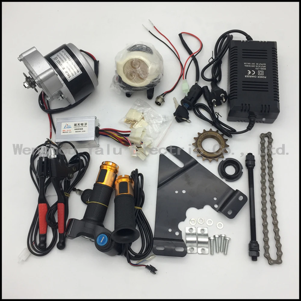 Excellent 24V36V 250W Electric Bicycle Conversion Kit (Side Mounting) Digital Display Voltage Electric Bicycle Motor DIY Kit 0