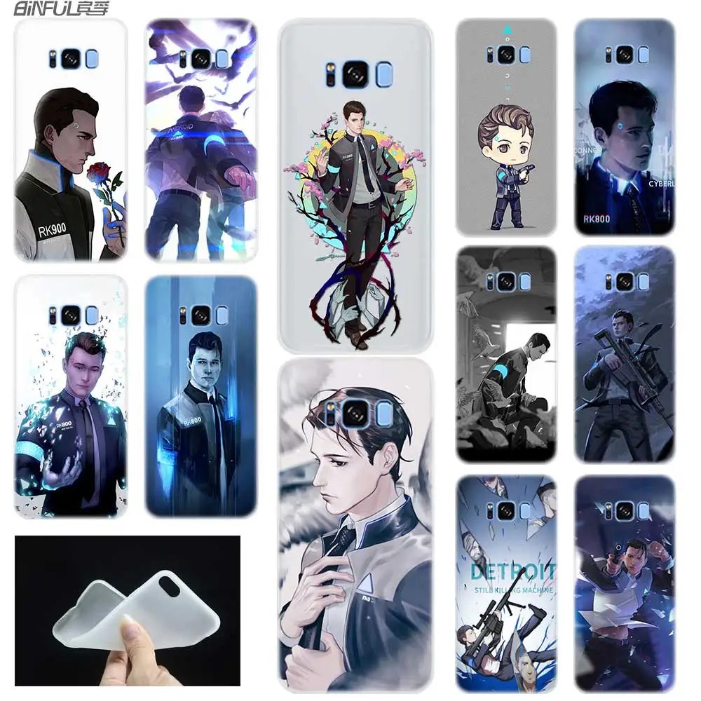 

Phone Case For Samsung S6 S7 Edge S8 S9 S10 S11 Plus Note 8 9 10 Fundas Coque Soft Back Cover Detroit Become Human RK800 Connor