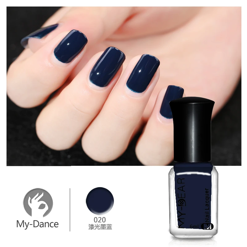 MYDANCE 1 Bottle 6ml Deep Dark Blue Nail Polish Long Lasting Nail 