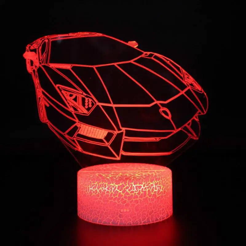 Настольная лампа с супер автомобилем Ferrari настольная меняющая цвет 3d новинка