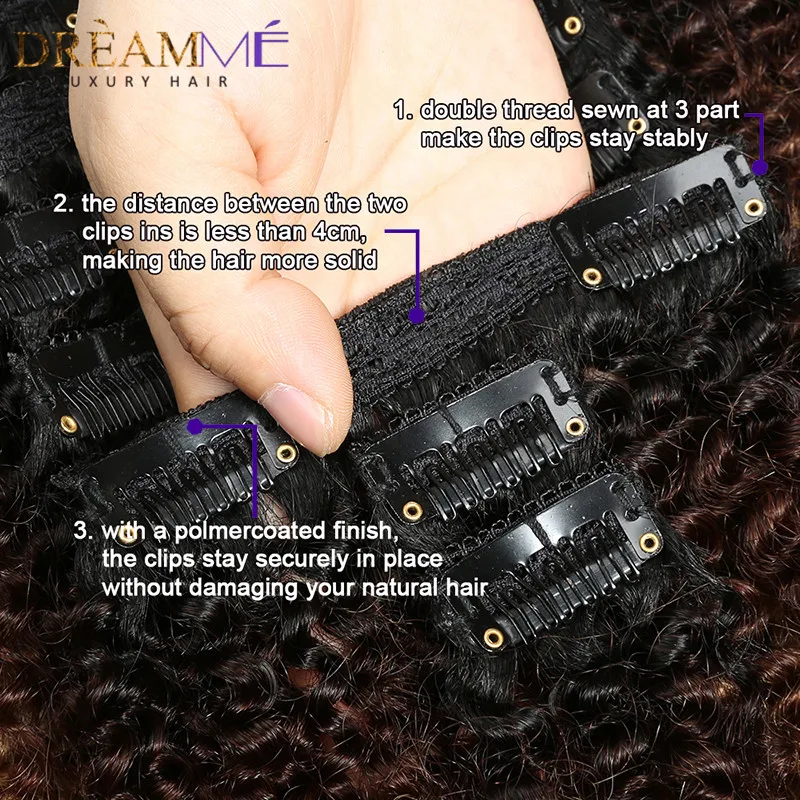 afro kinky curly hair clip in human hair extension  (3)