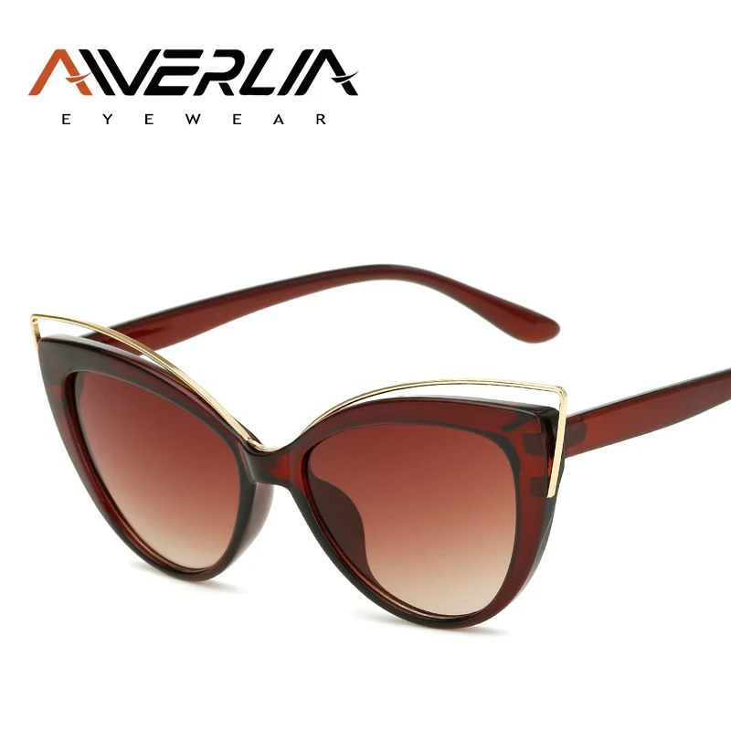 AIVERLIA, кошачий глаз, солнцезащитные очки, женские, фирменный дизайн, градиентные очки, Ретро стиль, солнцезащитные очки, женские, летние, стильные, UV400, AI43 - Цвет линз: C3